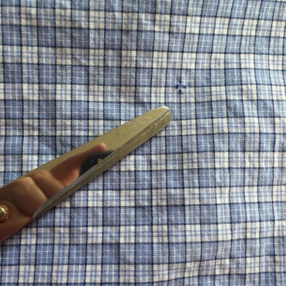 Ralph Lauren Men 17 1/2 Dress Shirt Long Sleeve Blue Windowpane Check - Picture 7 of 7